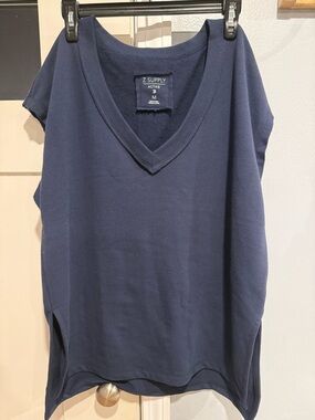 Z Supply Navy Active V-Neck Knit Shell
